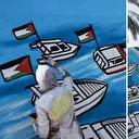 Gazze'deki Filistinli ressamlardan "Küresel Sumud Filosu'na" duvar resimli teşekkür