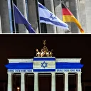 Almanya'dan katillere diyet: Brandenburg Kapısı'na İsrail bayrağı yansıtıldı