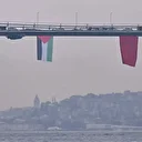 İstanbul Boğazı’ndaki köprüler Filistin bayrağıyla bezendi