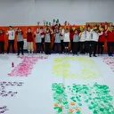 Ümraniye Belediyesi'nden duygusal etkinlik: 'Masum eller Filistin’e adalet için boyuyor'