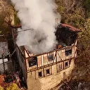 150 yıllık tarihi konaktan geriye kalan harabe dronla görüntülendi