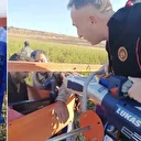 Hortum sarma makinesine kolu sıkışan işçi kurtarıldı