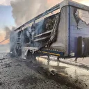 Seyir halindeki tır dorsesi alev aldı