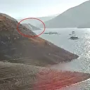 Kontrolden çıkan otomobilin baraja düşme anı kamerada