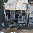 Kocaeli'de yangının çıktığı parfüm deposu havadan görüntülendi