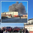 Denizli'de fabrika deposunda yangın çıktı