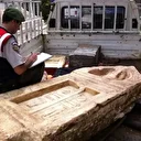 Bursa'da kamyonette tapınak taşı ve aslan başı ele geçirildi