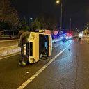 Kayseri'de önüne köpek çıkan araç yan yattı: 2 yaralı