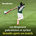 Coupe Arabe: Drapeaux syrien et palestinien ensembles