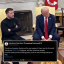 Beyaz Saray'dan kovulan Zelenski Trump ile Vance'yi tiye aldı: Teşekkürler Amerika