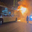 Şişli'de seyir halindeki İETT alev alev yandı