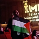 İTÜ öğrencisinden soykırım destekçilerine protesto