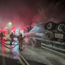 Sabiha Gökçen Havalimanı tünelinde yangın paniği: Dev TIR'ın patlama anı kamerada