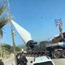 Çanakkale'de rüzgar gülü kanadı taşıyan tır devrildi