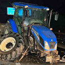 Ters yönde ilerleyen traktör ile otomobil çarpıştı: Sürücülerden biri alkollü çıktı