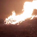 Sivas'ta yıldırım düşen doğal gaz hattı alev alev yandı