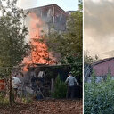 Binaların arasındaki odunluk alev alev yandı
