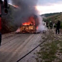 Eskişehir’de aniden alev alan otobüs küle döndü