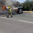 Balıkesir’deki yolcu minibüsü alevlere teslim oldu