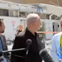 Basın açıklaması sırasında bina çöktü: Netanyahu'nun yüzündeki endişe kameralara yansıdı