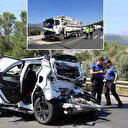 Muğla'da korkunç kaza: Beton mikserinin çarptığı otomobildeki 4 kişi yaralandı