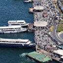 İstanbul - Eminönü'nde bayram yoğunluğu havadan görüntülendi