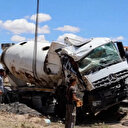 Nevşehir'de beton mikseri devrildi