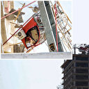 Vinç devrildi operatör mahsur kaldı: O anlar kayda alındı