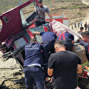 Hatay'da feci kaza: Freni patlayan vinç uçuruma yuvarlandı