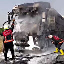 Şanlıurfa’da alev alan TIR kullanılamaz hale geldi