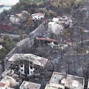 Çanakkale’de yanan villalar sabahın ilk ışıklarıyla görüntülendi