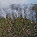 Hatay'da dün çıkan orman yangınına müdahale ediliyor