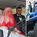 Çiftçi Büşra traktörünü gelin arabası yaptı