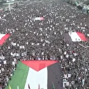 Yemenli binlerce kişiden Filistin’e destek gösterisi