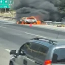 Adana'da otoyoldaki otomobilde çıkan yangın ormana sıçradı