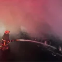 Park halinde yanan tır küle döndü