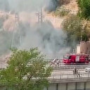 Bilecik’te köprünün yıkım çalışmasında yangın çıktı