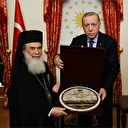 Cumhurbaşkanı Erdoğan Kudüs Rum Ortodoks Patriği Giannopoulos'u kabul etti