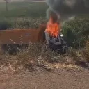 Yanan kamyonun şoförü hayatını kaybetti