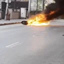 Kastamonu’da seyir halindeki motosiklet alev alev yandı