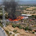 Manisa'da palet fabrikasında yangın çıktı