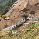 Rize Boğaz Yaylası yolunda heyelan anı kamerada