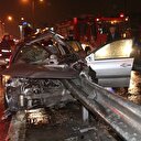 Bariyer otomobile ok gibi saplandı:1 yaralı