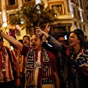 Atletico Madrid taraftarının final sevinci