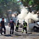 Manisa'da park halinde alev aldı