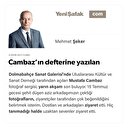 Cambaz’ın defterine yazılan