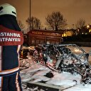 İstanbul’da feci kaza: Lüks otomobil alev alev yandı