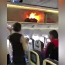 Uçak kabini bir anda alev aldı