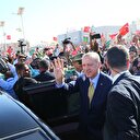 Cumhurbaşkanı Erdoğan'a Novakşot'ta coşkulu karşılama