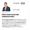 Erken seçim kararında anketlerin etkisi